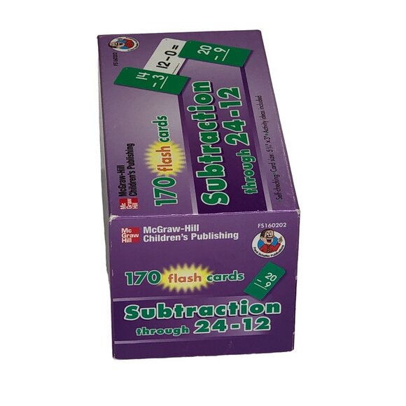 McGraw Hill Flash Cards Math Subtraction thru 24-12 Self Checking Homeschool - Picture 7 of 10